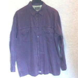Vintage levis purple jean button up long sleeve shirt size xl